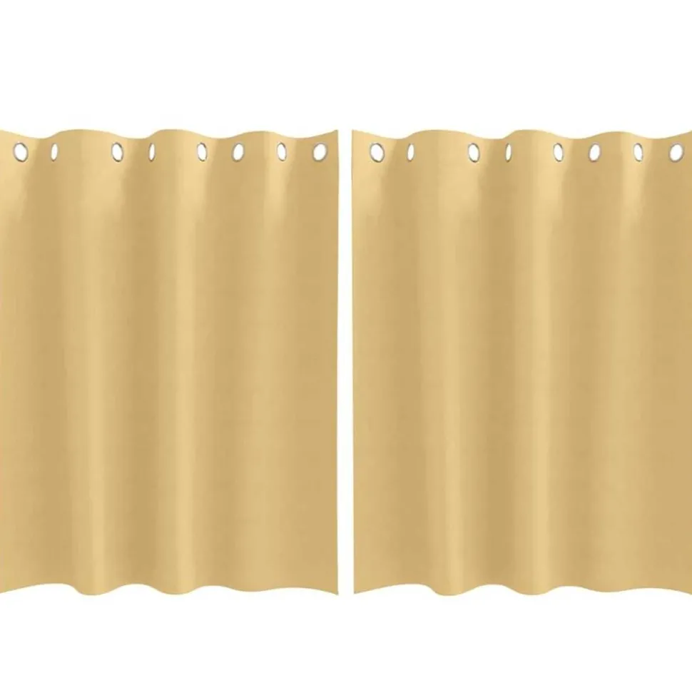 vidaXL Zwart-out Gordijnen met Ringen 2 pcs Beige 140 x 140 cm