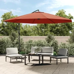 vidaXL Zweefparasol met aluminium paal 350 cm terracottakleurig