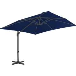vidaXL Zweefparasol met aluminium paal 3x3 m azuurblauw