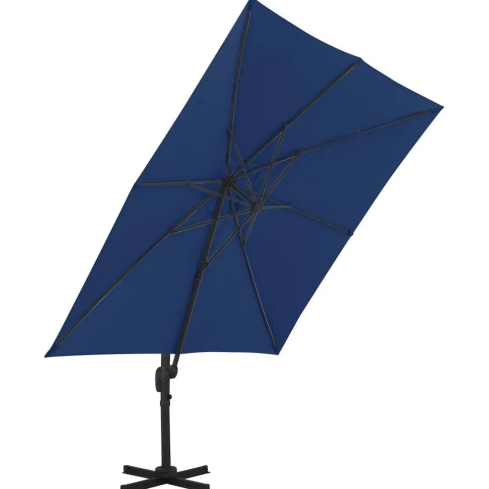 vidaXL Zweefparasol met aluminium paal 3x3 m azuurblauw
