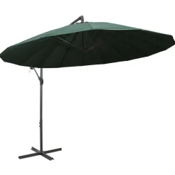 vidaXL Zweefparasol met aluminium paal 3 m groen