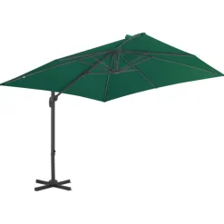 vidaXL Zweefparasol met aluminium paal 300x300 cm groen