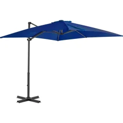 vidaXL Zweefparasol met aluminium paal 250x250 cm azuurblauw