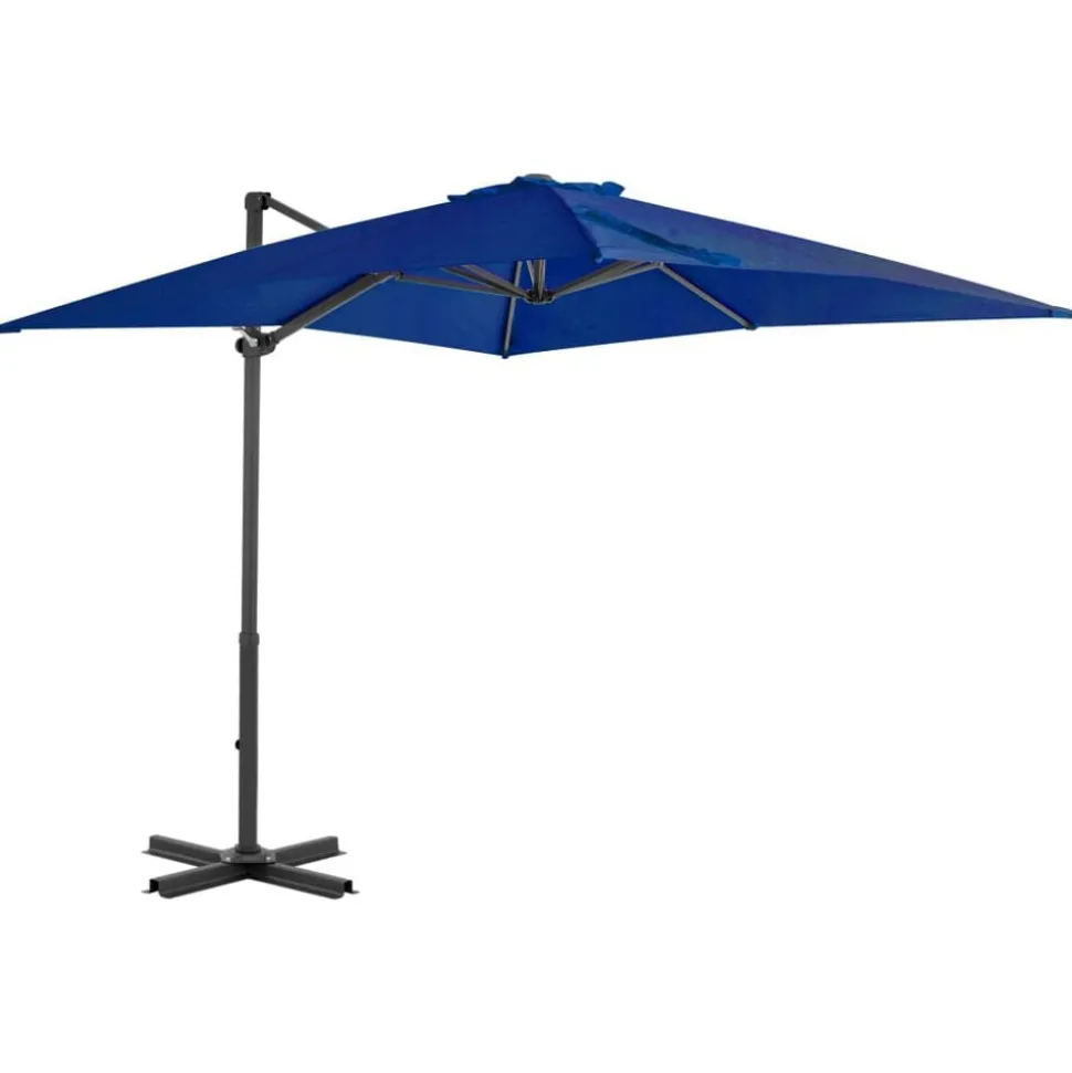 vidaXL Zweefparasol met aluminium paal 250x250 cm azuurblauw
