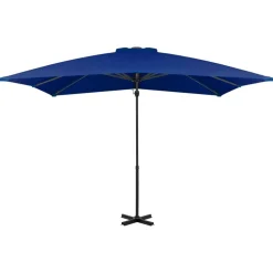 vidaXL Zweefparasol met aluminium paal 250x250 cm azuurblauw