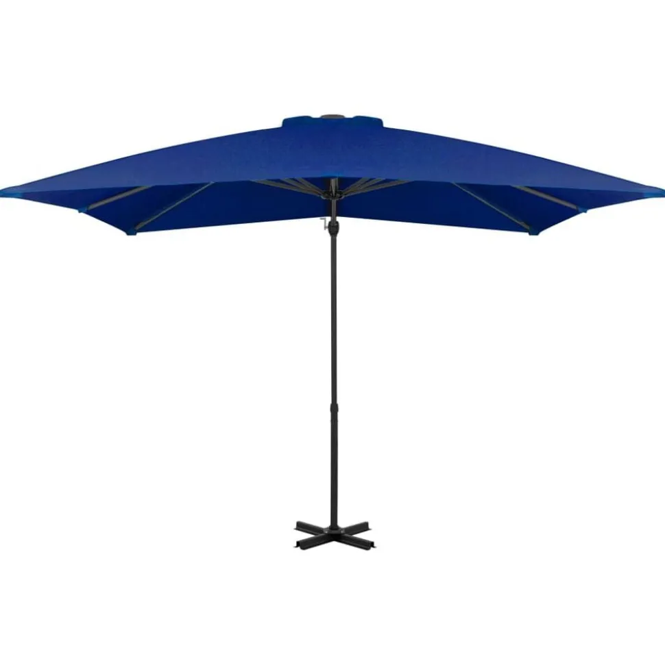 vidaXL Zweefparasol met aluminium paal 250x250 cm azuurblauw