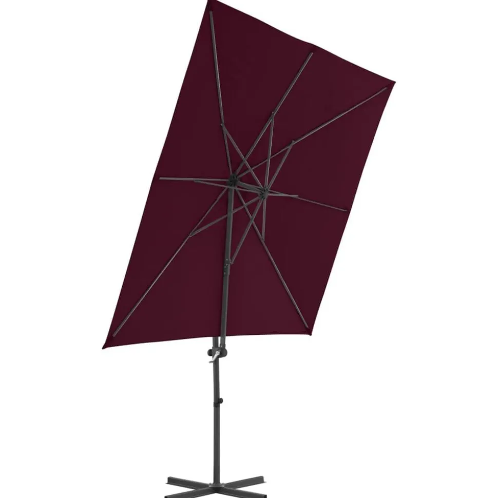 vidaXL Zweefparasol met stalen paal 250x250 cm bordeauxrood