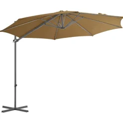 vidaXL Zweefparasol met stalen paal 300 cm taupe