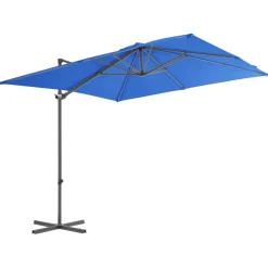 vidaXL Zweefparasol met stalen paal 250x250 cm azuurblauw
