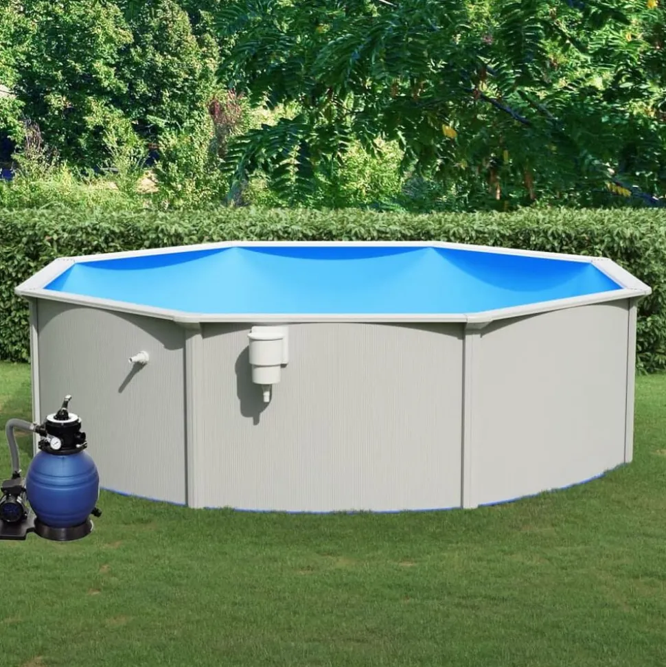 vidaXL Zwembad met zandfilterpomp 460x120 cm