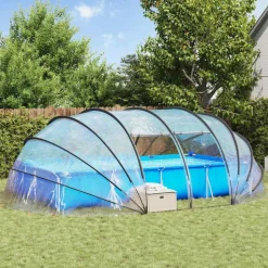 vidaXL Zwembad Tent Koepel Doorzichtig 538 x 440 x 204 cm PVC