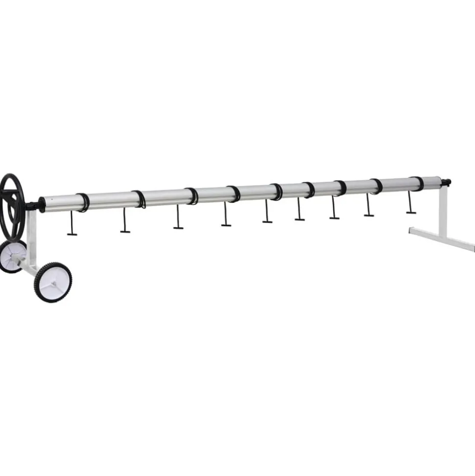 vidaXL Zwembadhoesroller met roestvrijstalen frame