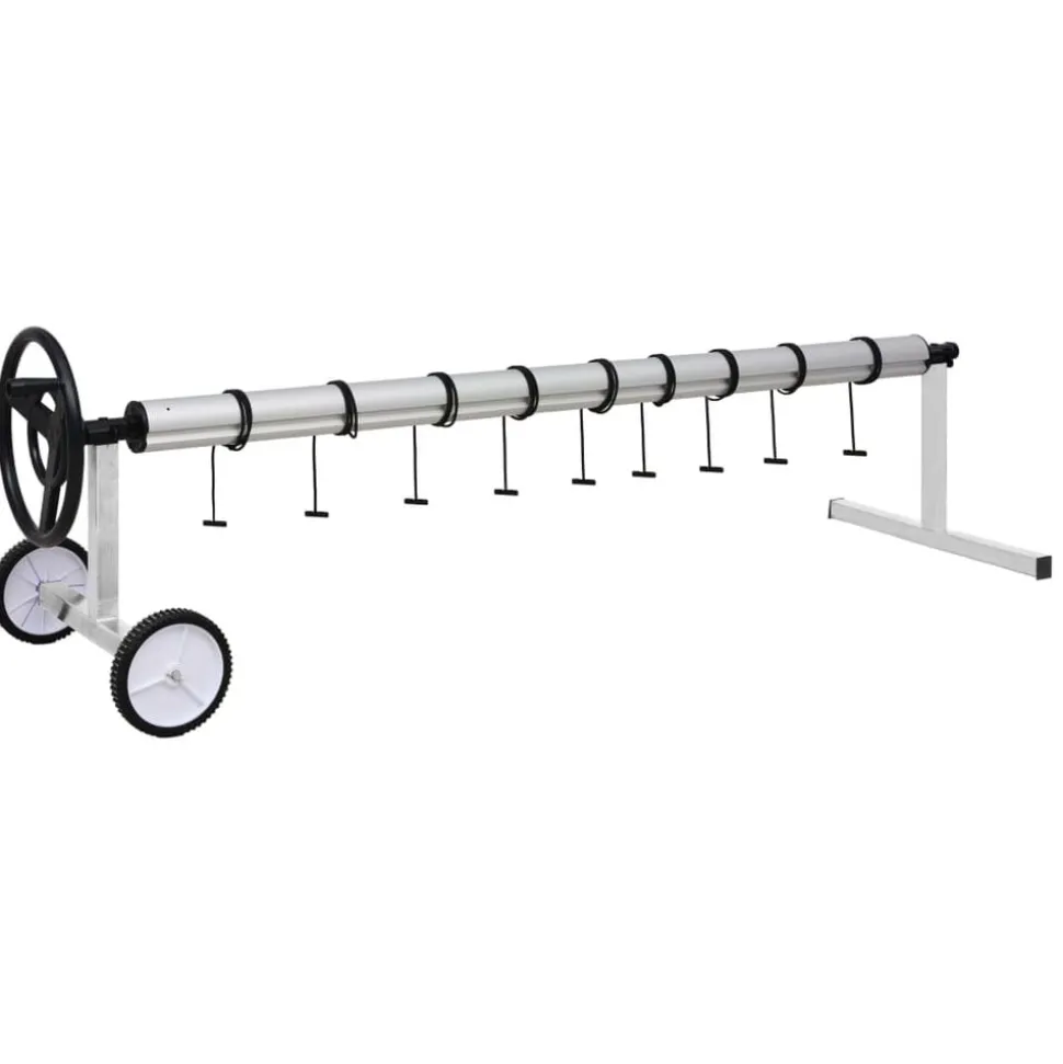 vidaXL Zwembadhoesroller met roestvrijstalen frame