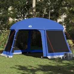 vidaXL Zwembadtent afneembare buitentent gaaswanden azuurblauw