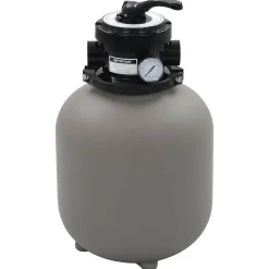 vidaXL Zwembadzandfilter met 4-positie ventiel 350 mm grijs