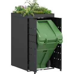 vidaXL Zwenkwagen Opslag met Plantenbakdak voor Enkel 240L Bak