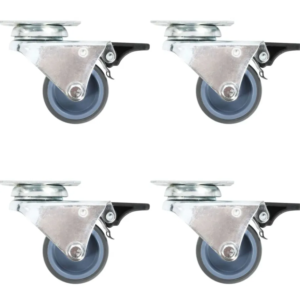 vidaXL Zwenkwielen dubbel met dubbele remmen 4 st 50 mm
