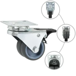 vidaXL Zwenkwielen dubbel met dubbele remmen 4 st 50 mm