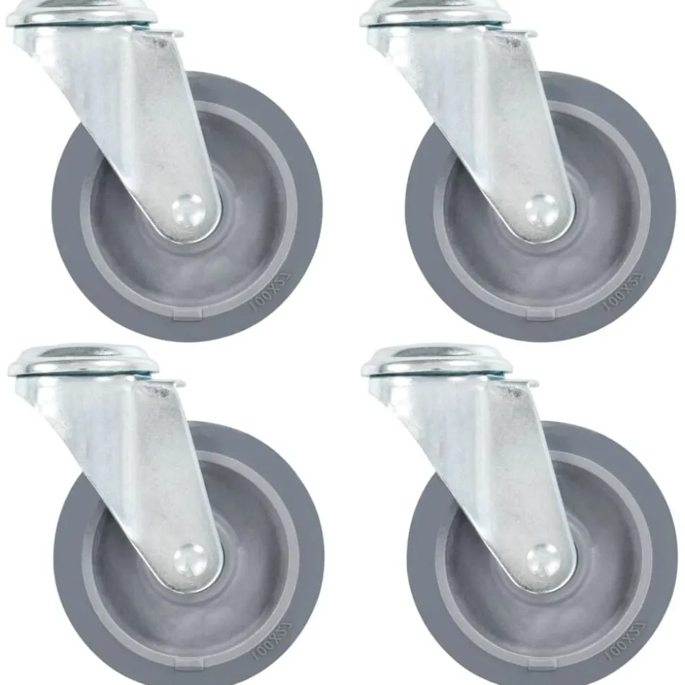 vidaXL Zwenkwielen met boutgaten 4 st 100 mm