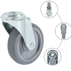 vidaXL Zwenkwielen met boutgaten 4 st 100 mm