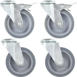 vidaXL Zwenkwielen met boutgaten 4 st 100 mm