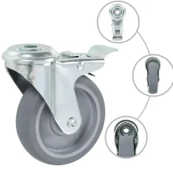 vidaXL Zwenkwielen met boutgaten 4 st 100 mm