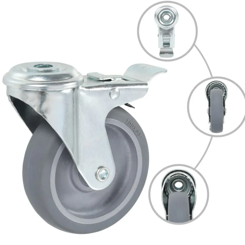 vidaXL Zwenkwielen met boutgaten 4 st 100 mm