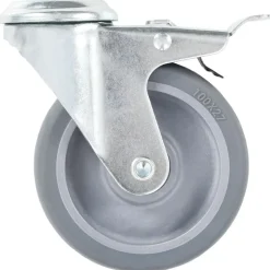 vidaXL Zwenkwielen met boutgaten en dubbele remmen 4 st 100 mm