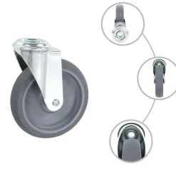 vidaXL Zwenkwielen met boutgaten 4 st 125 mm