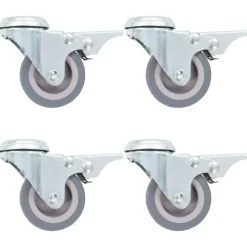 vidaXL Zwenkwielen met boutgaten en dubbele remmen 4 st 50 mm