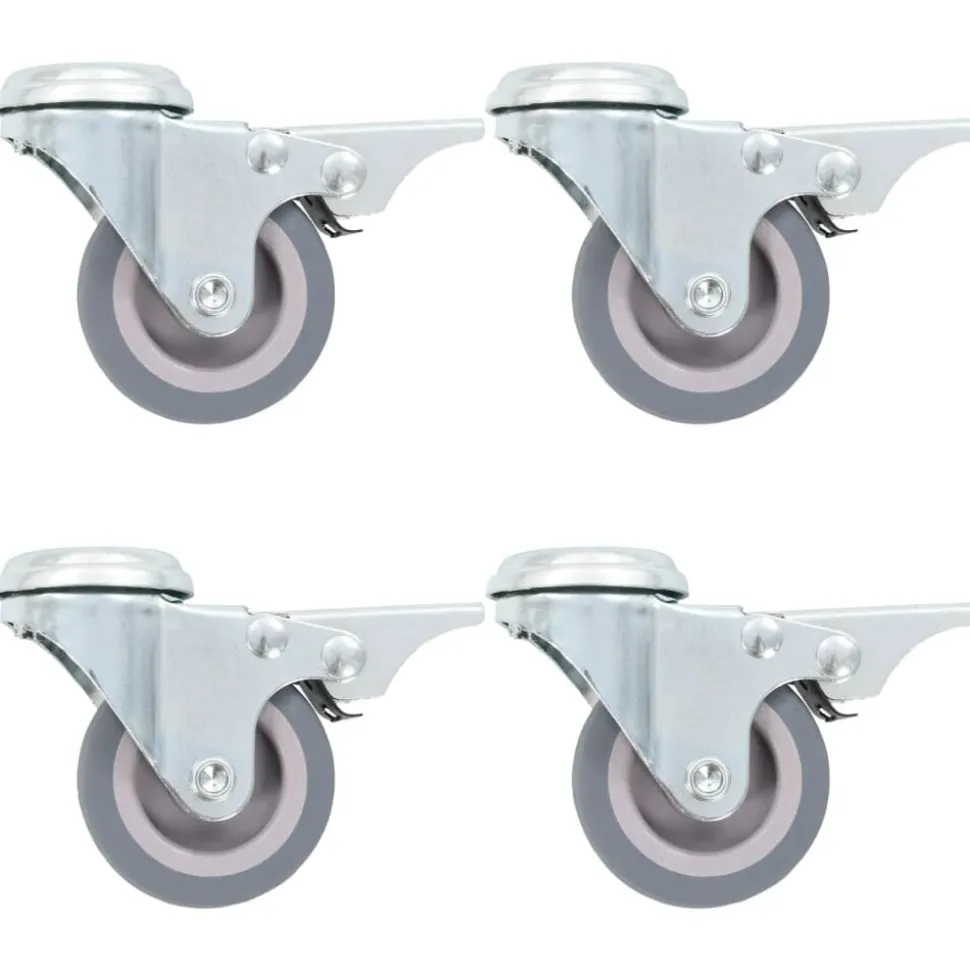 vidaXL Zwenkwielen met boutgaten en dubbele remmen 4 st 50 mm