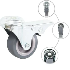 vidaXL Zwenkwielen met boutgaten en dubbele remmen 4 st 50 mm