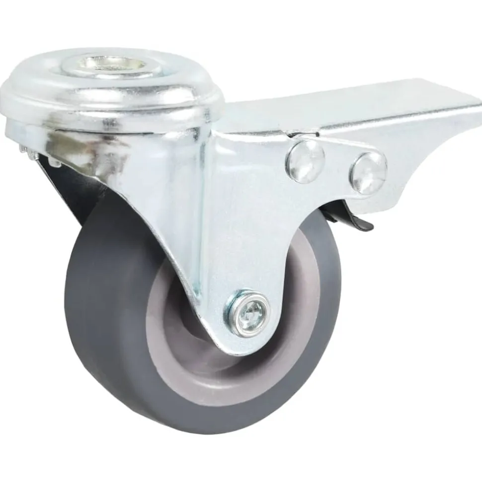 vidaXL Zwenkwielen met boutgaten en dubbele remmen 4 st 50 mm