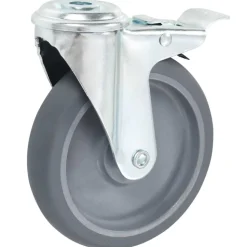 vidaXL Zwenkwielen met boutgaten en dubbele remmen 4 st 125 mm