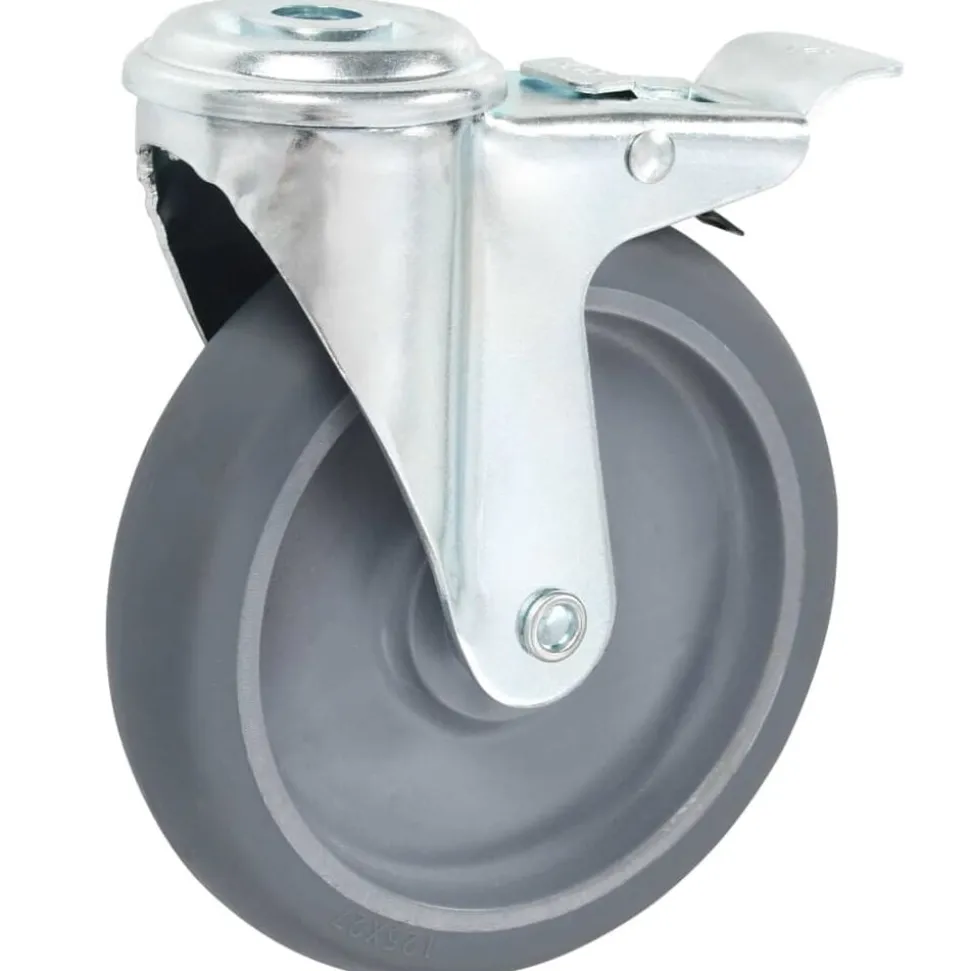 vidaXL Zwenkwielen met boutgaten en dubbele remmen 4 st 125 mm