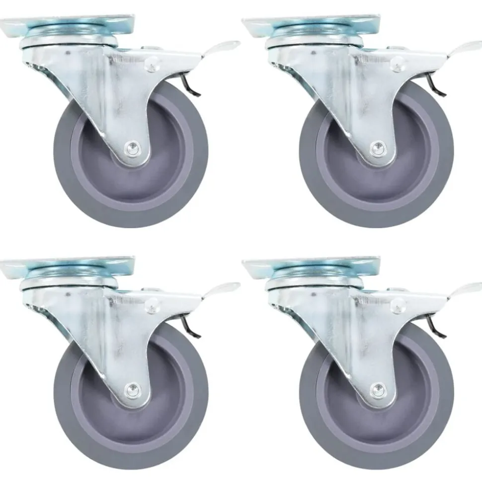 vidaXL Zwenkwielen met dubbele remmen 4 st 75 mm