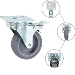 vidaXL Zwenkwielen met dubbele remmen 4 st 75 mm