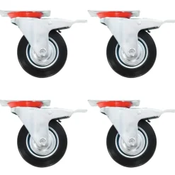 vidaXL Zwenkwielen met dubbele remmen 4 st 100 mm