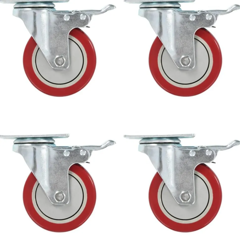 vidaXL Zwenkwielen met dubbele remmen 4 st 100 mm