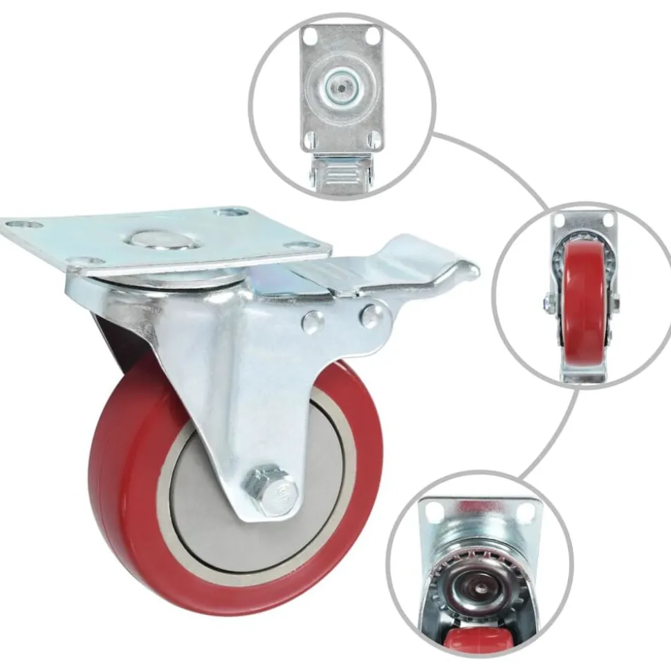 vidaXL Zwenkwielen met dubbele remmen 4 st 100 mm