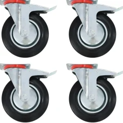 vidaXL Zwenkwielen met dubbele remmen 4 st 200 mm