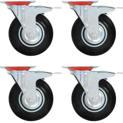 vidaXL Zwenkwielen met dubbele remmen 4 st 125 mm