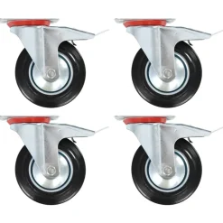 vidaXL Zwenkwielen met dubbele remmen 4 st 160 mm