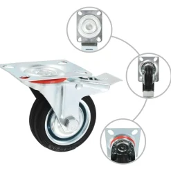 vidaXL Zwenkwielen met dubbele remmen 4 st 75 mm