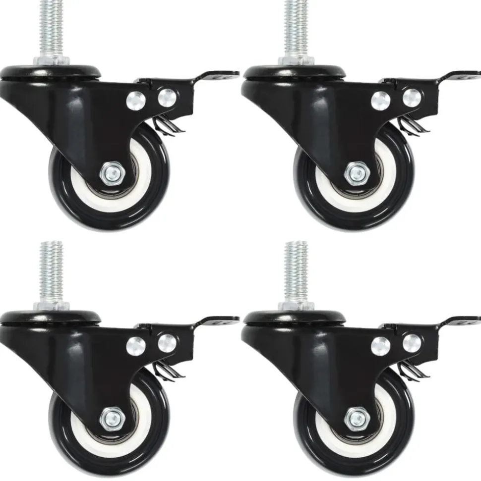 vidaXL Zwenkwielen met remmen 4 st 50 mm