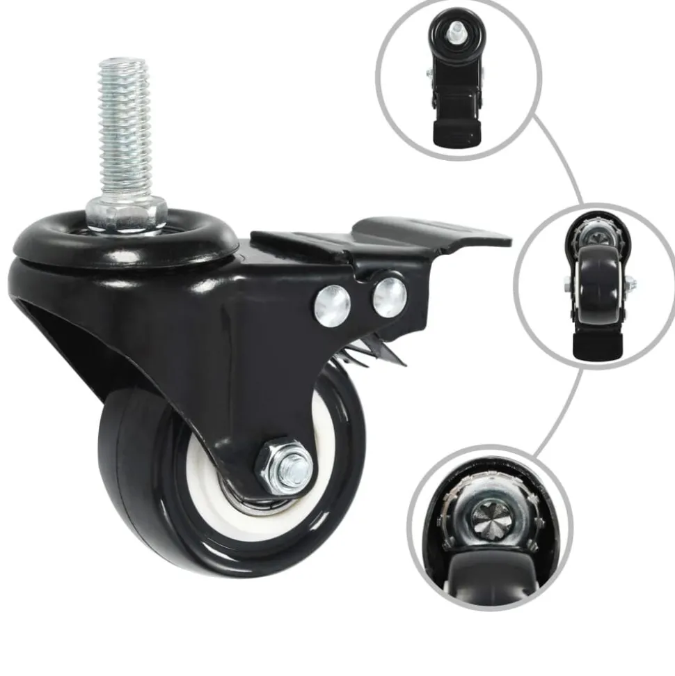 vidaXL Zwenkwielen met remmen 4 st 50 mm