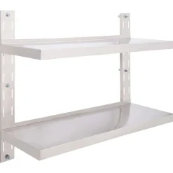 vidaXL Zwevend schap 2-laags 100x30 cm roestvrij staal