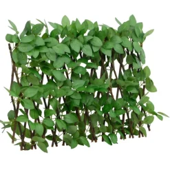 vidaXLKunstplant klimop op latwerk uittrekbaar 180x30 cm groen