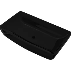 Wasbak, keramiek, rechthoekig, zwart