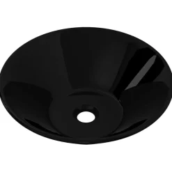 Wasbak, keramiek, rond, zwart